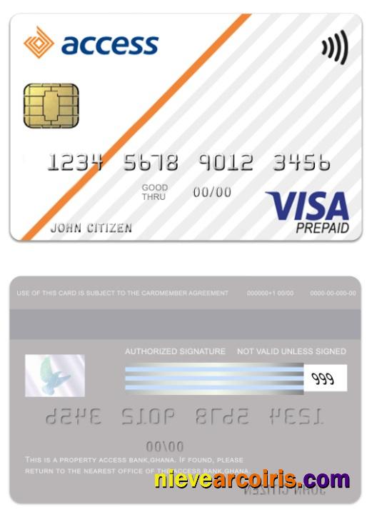 Ghana Access Bank visa prepaid card